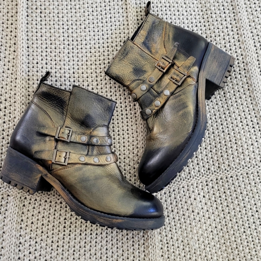 Eric Michael Gold Moto Boot